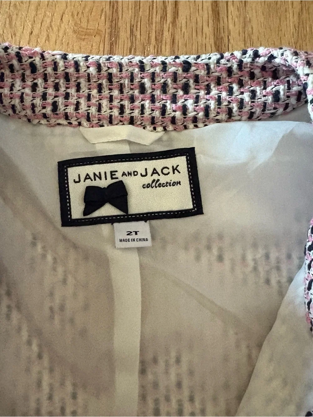 Janie & Jack Boucle Tweed Jacket Blazer Red Black White